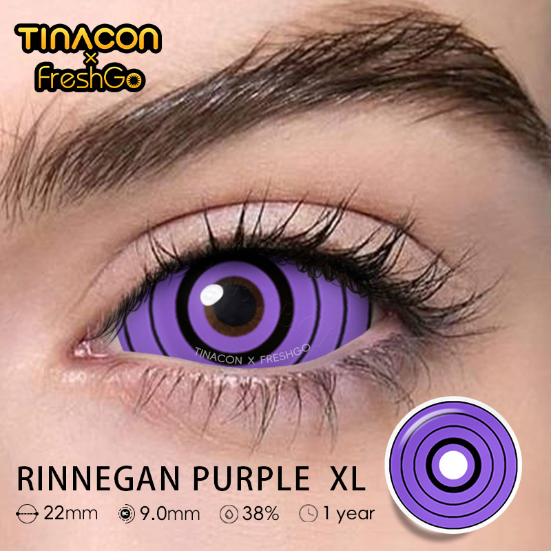 【TiNACON x Freshgo】Rinnegan Purple XL 22.0mm Yearly Watery Cosplay Contact Lens 2024 New Arrival