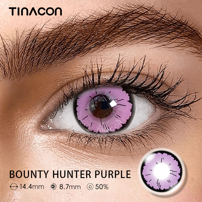 【Tinacon】Bounty Hunter Purple 14.4mm Daily Watery Contact Lens 2024 New Arrival