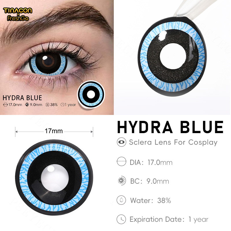 【TiNACON x Freshgo】Hydra Blue 17.0mm  Yearly Watery Cosplay Contact Lens 2024 New Arrival