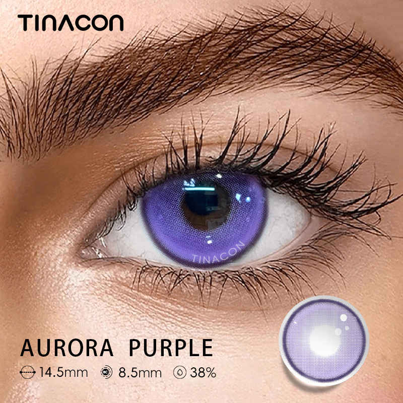 【TiNACON】Aurora  Purple 14.5mm Daily Watery Cosplay Contact Lens 10 Pieces 2024 New Arrival