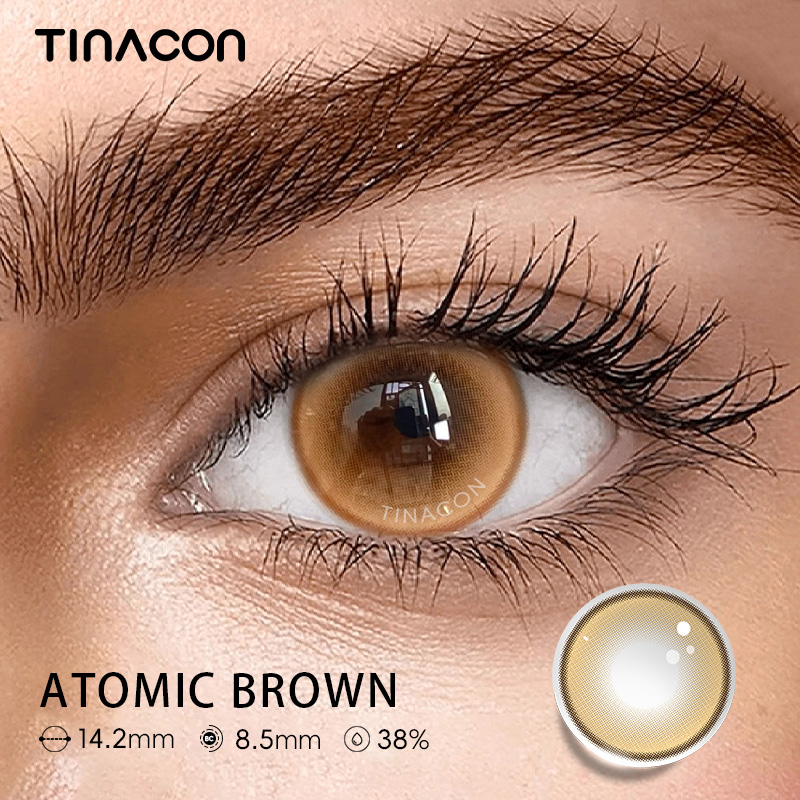 【TiNACON】 Atomic Brown 14.2mm Daily Watery Cosplay Contact Lens 10 Pieces 2024 New Arrival