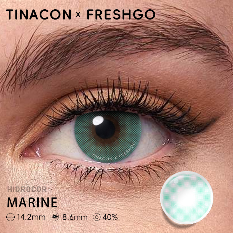【US Fast Send】Freshgo Hidrocor Marine 14.2mm Yearly Natural Watery Soft Colored Contact Lens