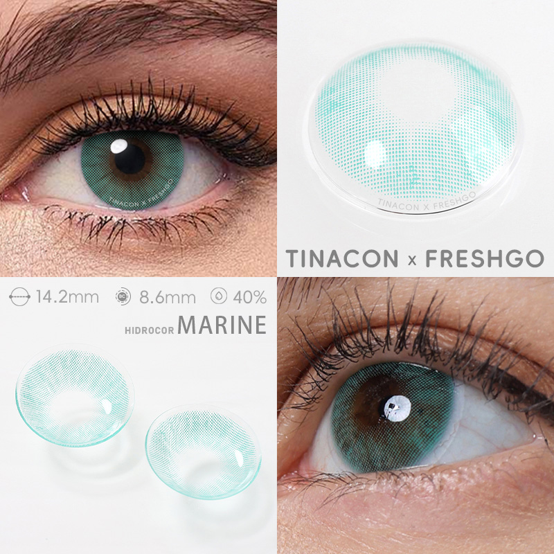 【US Fast Send】Freshgo Hidrocor Marine 14.2mm Yearly Natural Watery Soft Colored Contact Lens