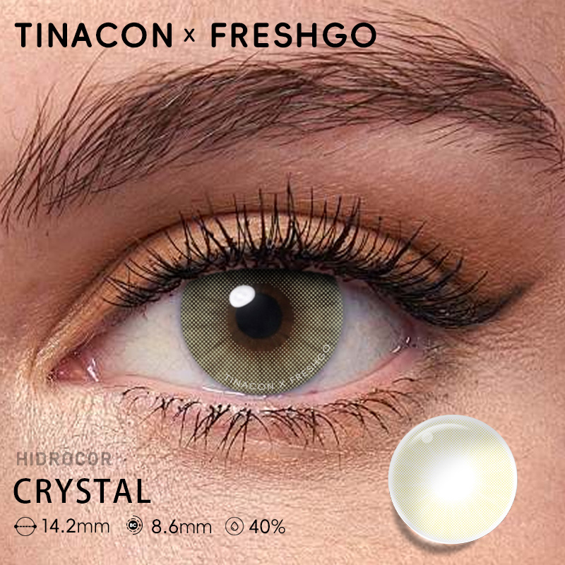 【US Fast Send】Freshgo Hidrocor Crystal  14.2mm  Yearly Natural Watery Soft Colored Contact Lens