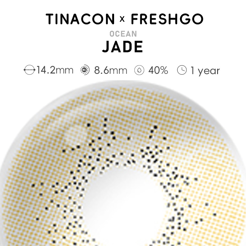 【US Fast Send】Freshgo Ocean Jade 14.2mm Yearly Natural Watery Soft Colored Contact Lens