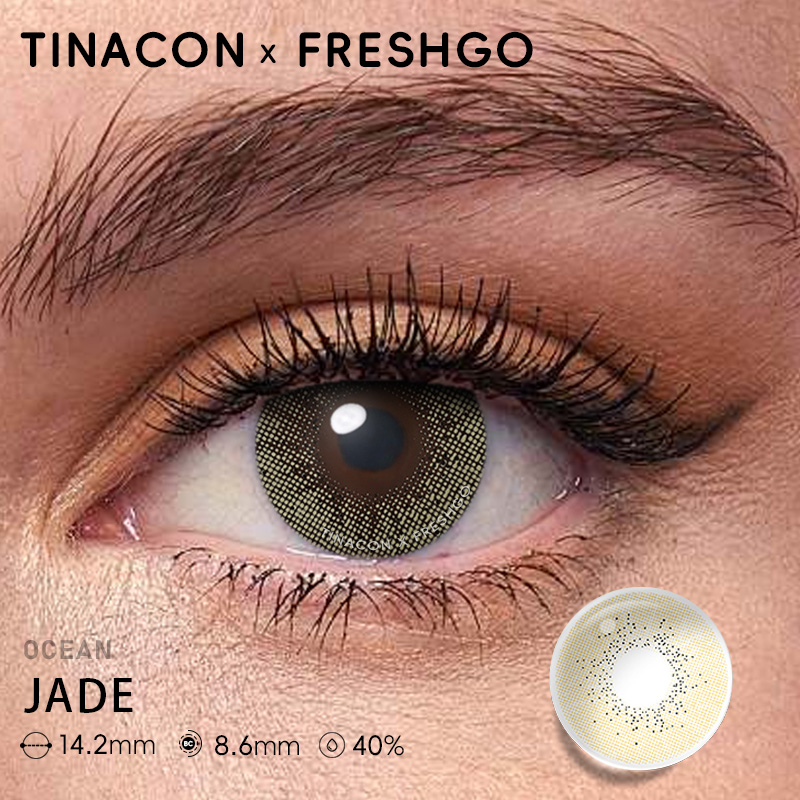 【US Fast Send】Freshgo Ocean Jade 14.2mm Yearly Natural Watery Soft Colored Contact Lens