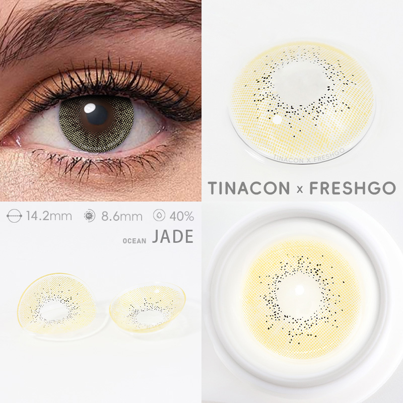 【US Fast Send】Freshgo Ocean Jade 14.2mm Yearly Natural Watery Soft Colored Contact Lens