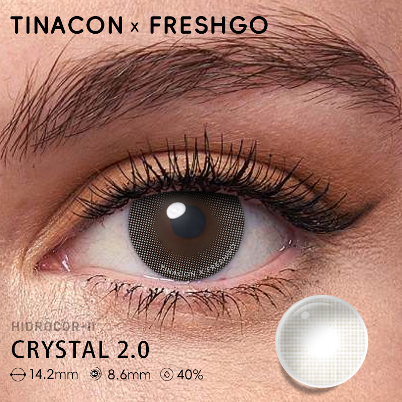 【US Fast Send】Freshgo Hidrocor Crystal 2.0  14.2mm Yearly Natural Watery Soft Colored Contact Lens