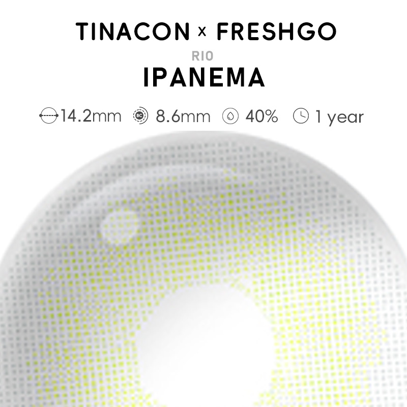 【US Fast Send】Freshgo Rio Ipanema 14.2mm Yearly Natural Watery Soft Colored Contact Lens