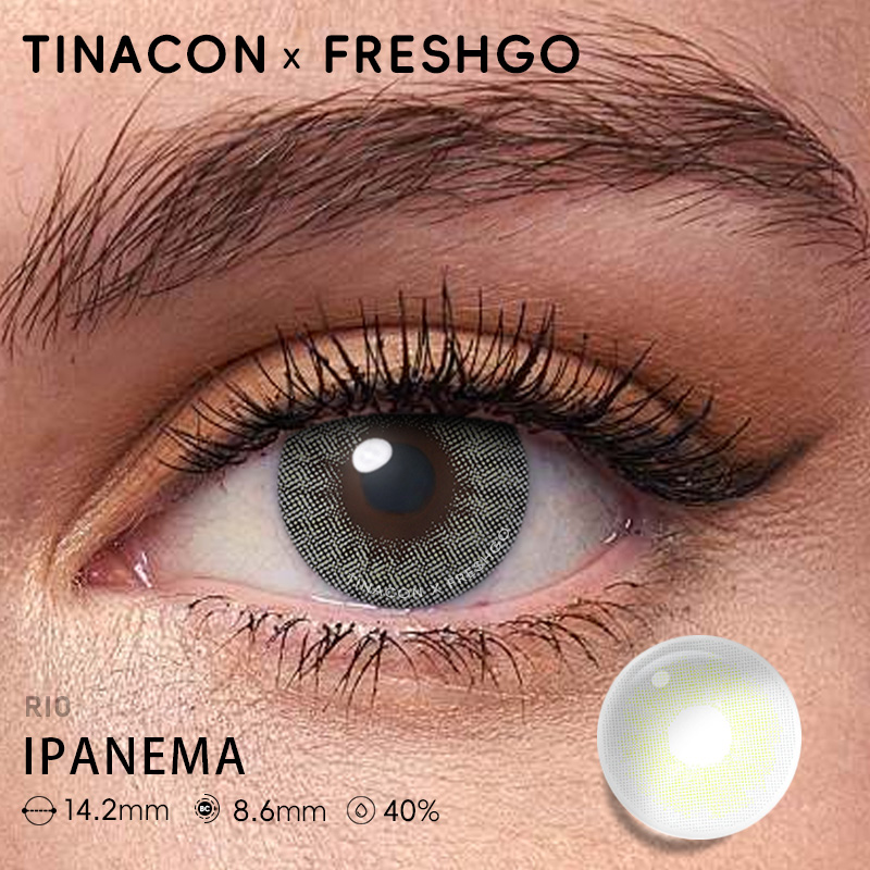 【US Fast Send】Freshgo Rio Ipanema 14.2mm Yearly Natural Watery Soft Colored Contact Lens