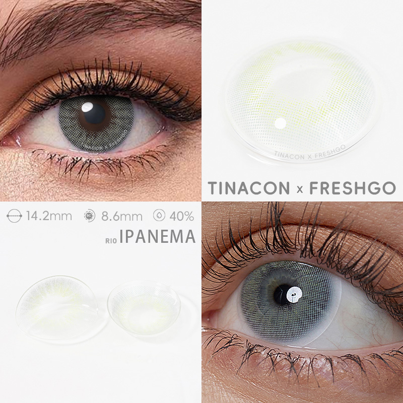 【US Fast Send】Freshgo Rio Ipanema 14.2mm Yearly Natural Watery Soft Colored Contact Lens