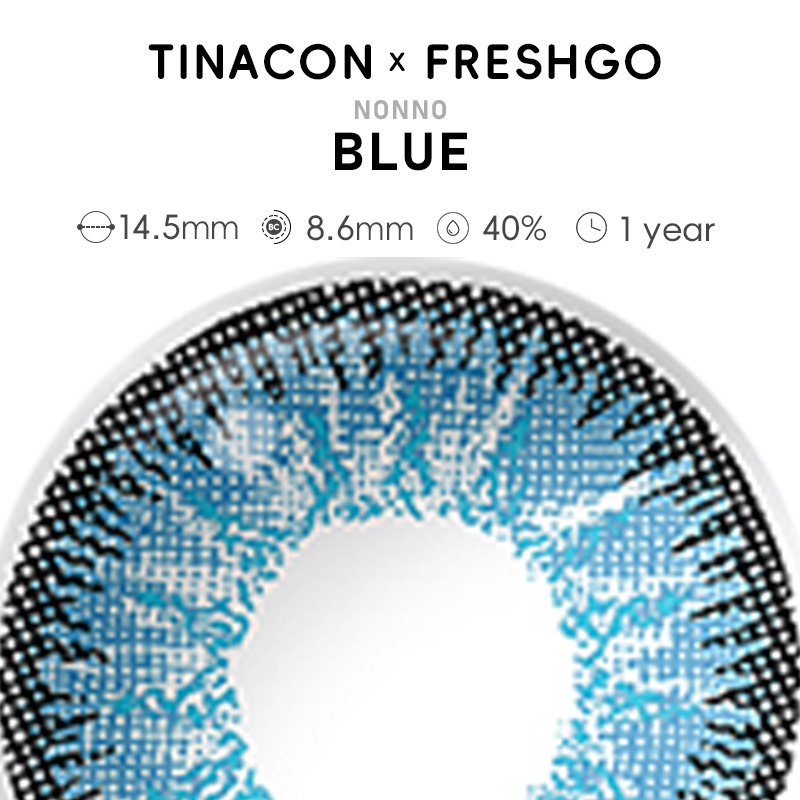 【US Fast Send】Freshgo Nonno Nonno Blue 14.5mm Yearly Natural Watery Soft Colored Contact Lens
