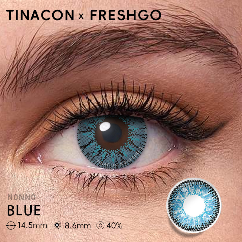 【US Fast Send】Freshgo Nonno Nonno Blue 14.5mm Yearly Natural Watery Soft Colored Contact Lens