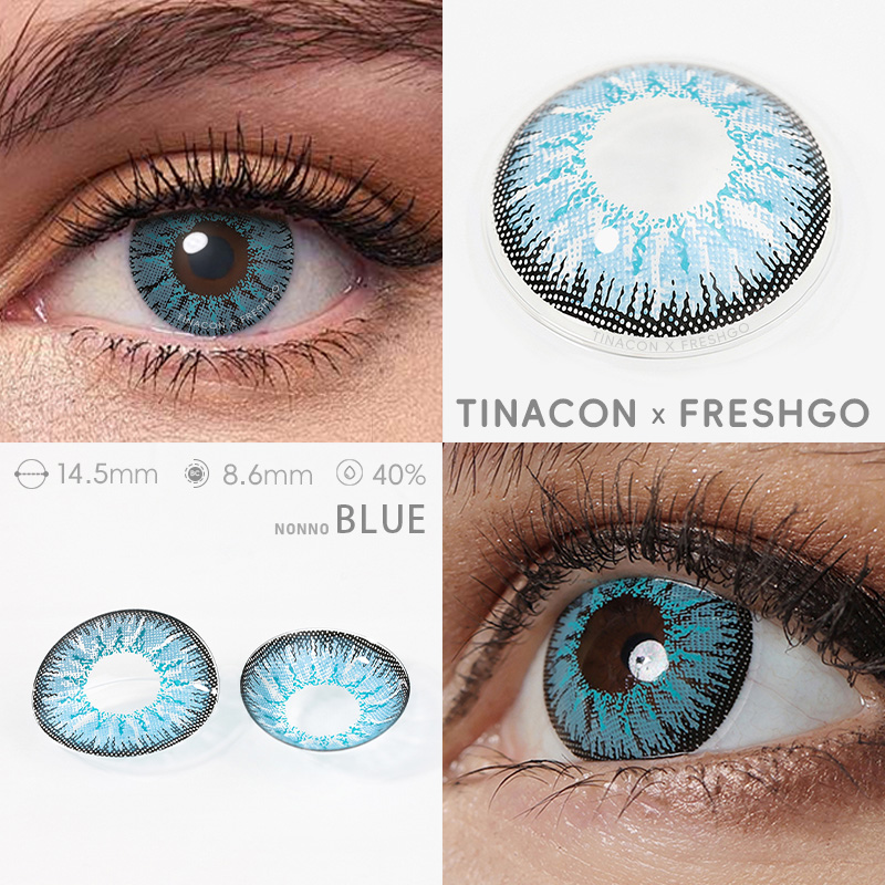 【US Fast Send】Freshgo Nonno Nonno Blue 14.5mm Yearly Natural Watery Soft Colored Contact Lens