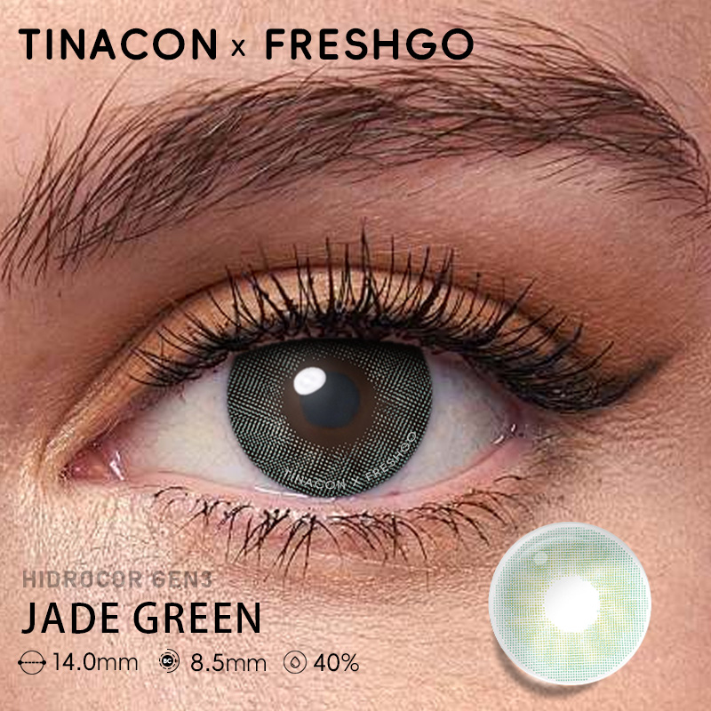 【US Fast Send】Freshgo  Hidrocor Gen3 Jade Green 14.0mm  Yearly Natural Watery Soft Colored Contact Lens