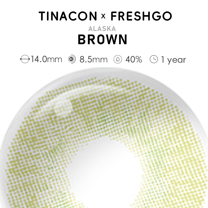 【US Fast Send】Freshgo Alaska  Brown 14.0mm  Yearly Natural Watery Soft Colored Contact Lens