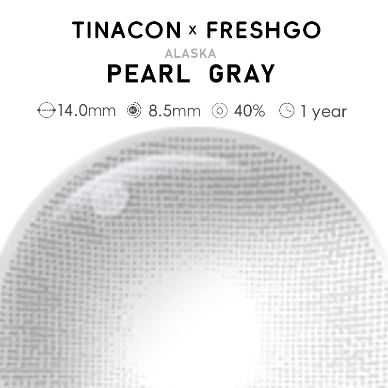【US Fast Send】Freshgo Alaska Pearl  Gray 14.0mm  Yearly Natural Watery Soft Colored Contact Lens