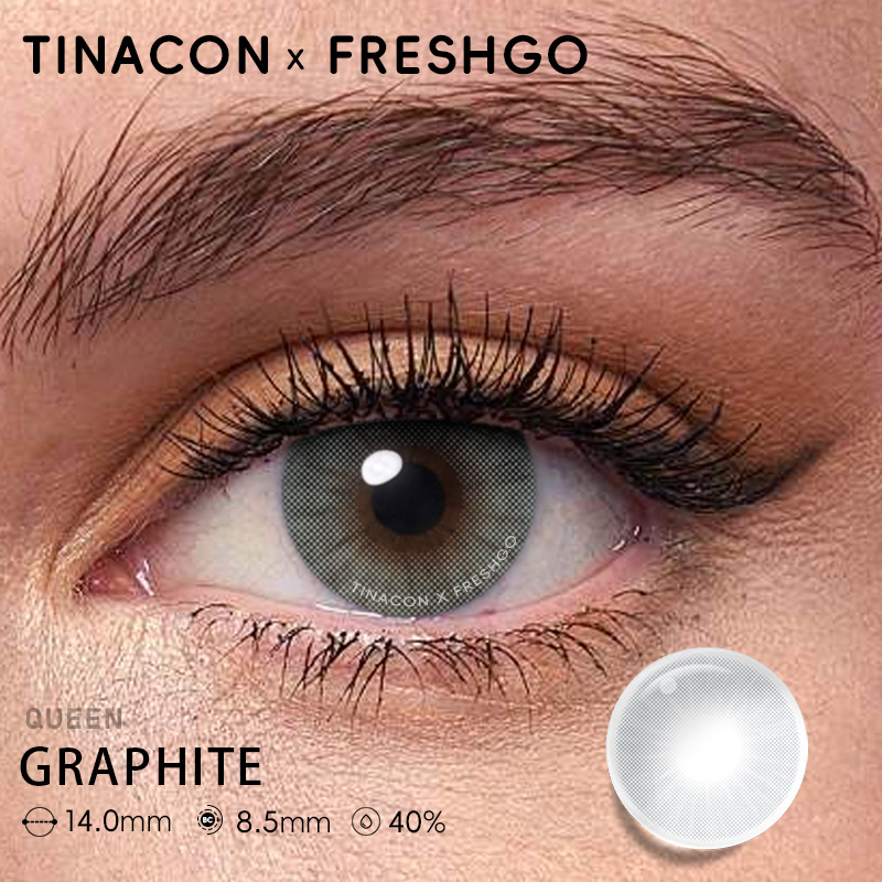【US Fast Send】Magister  Queen Graphite 14.0mm  Yearly Natural Watery Soft Colored Contact Lens