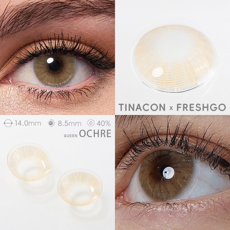 【US Fast Send】Magister  Queen Ochre 14.0mm  Yearly Natural Watery Soft Colored Contact Lens