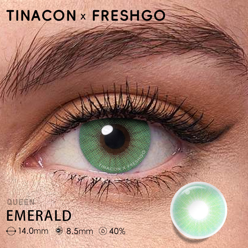 【US Fast Send】Magister  Queen Emerald 14.0mm  Yearly Natural Watery Soft Colored Contact Lens
