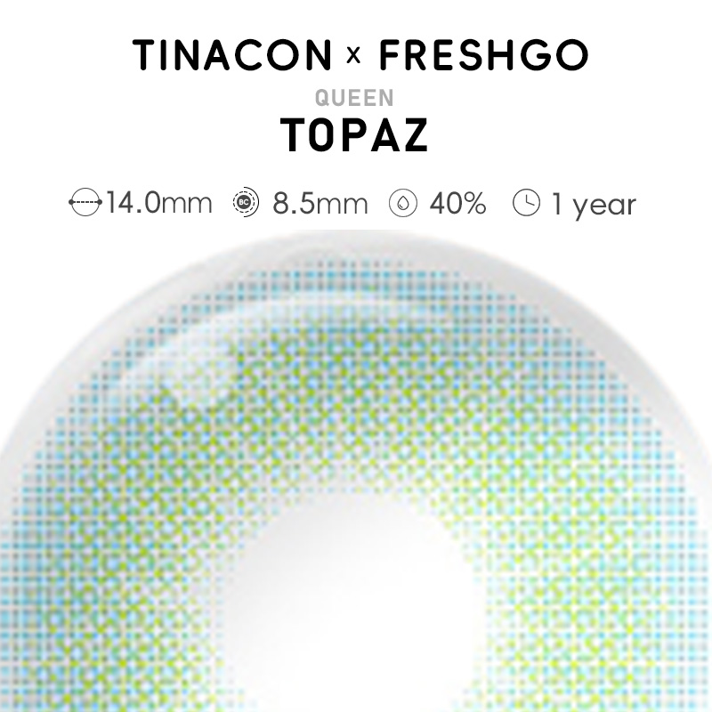 【US Fast Send】Magister  Queen Topaz 14.0mm  Yearly Natural Watery Soft Colored Contact Lens