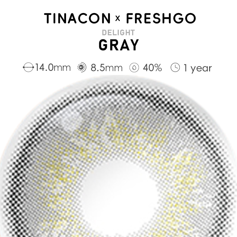 【US Fast Send】Magister  Delight  Gray 14.0mm  Yearly Natural Watery Soft Colored Contact Lens