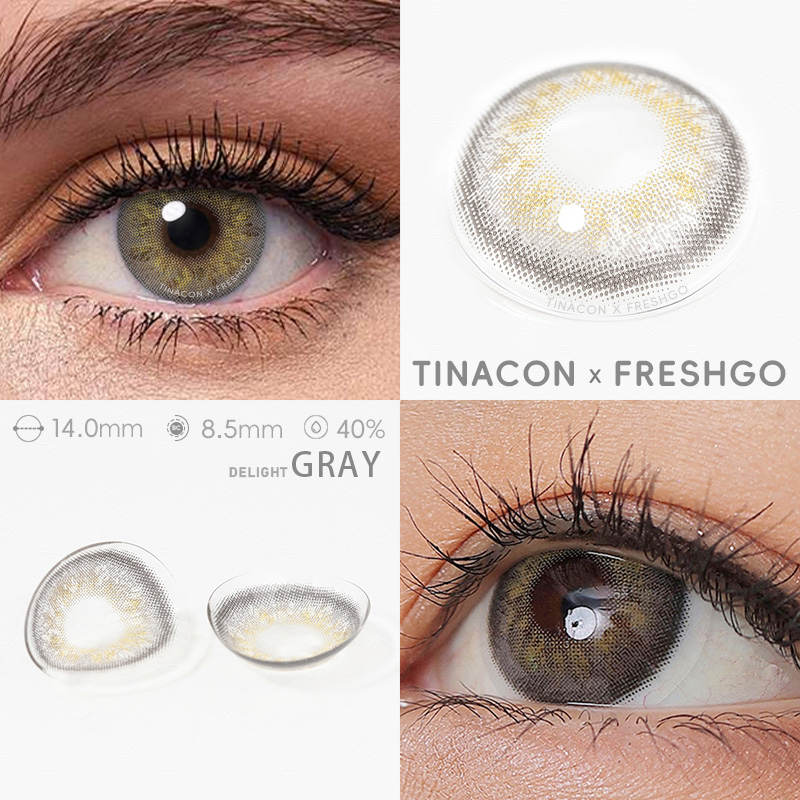 【US Fast Send】Magister  Delight  Gray 14.0mm  Yearly Natural Watery Soft Colored Contact Lens