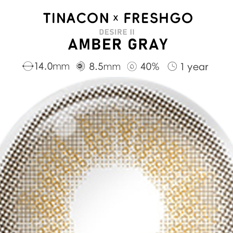 【US Fast Send】Magister  Desire II Amber Gray 14.0mm  Yearly Natural Watery Soft Colored Contact Lens