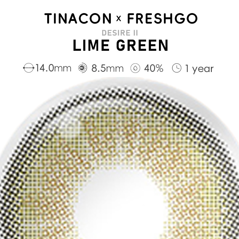 【US Fast Send】Magister  Desire II Lime Green 14.0mm  Yearly Natural Watery Soft Colored Contact Lens
