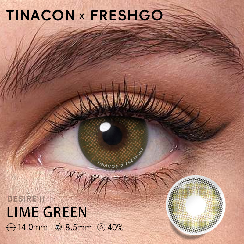 【US Fast Send】Magister  Desire II Lime Green 14.0mm  Yearly Natural Watery Soft Colored Contact Lens