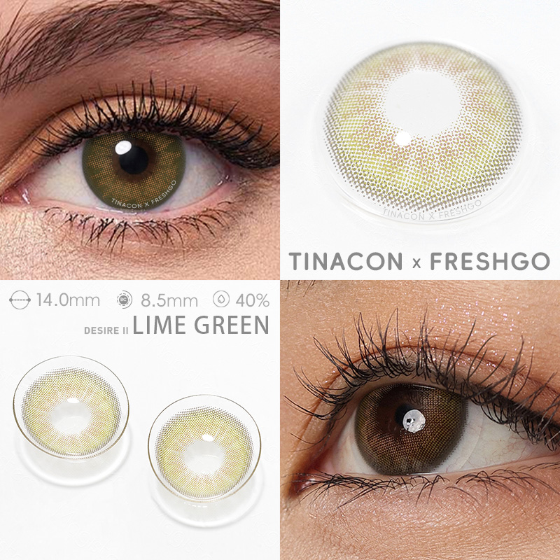【US Fast Send】Magister  Desire II Lime Green 14.0mm  Yearly Natural Watery Soft Colored Contact Lens