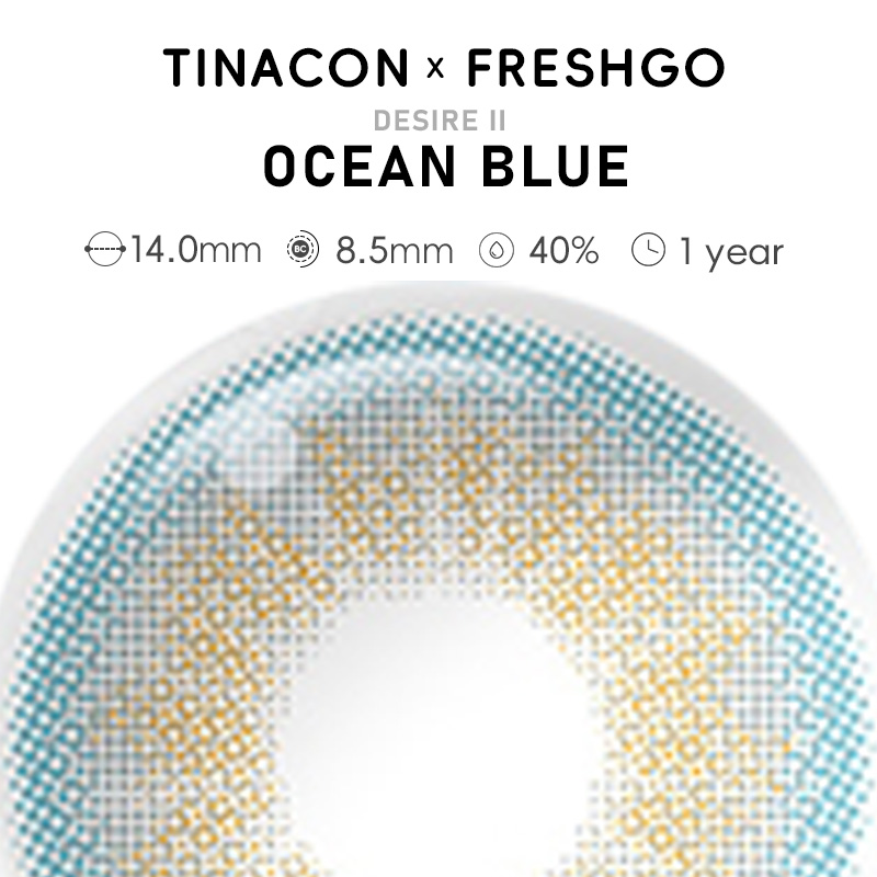 【US Fast Send】Magister  Desire II Ocean Blue 14.0mm  Yearly Natural Watery Soft Colored Contact Lens