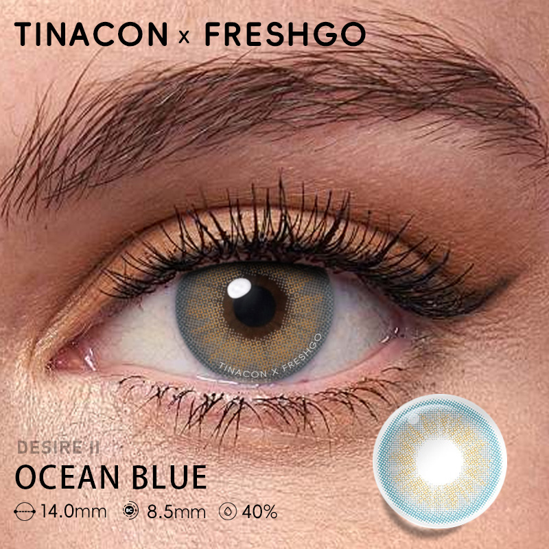 【US Fast Send】Magister  Desire II Ocean Blue 14.0mm  Yearly Natural Watery Soft Colored Contact Lens