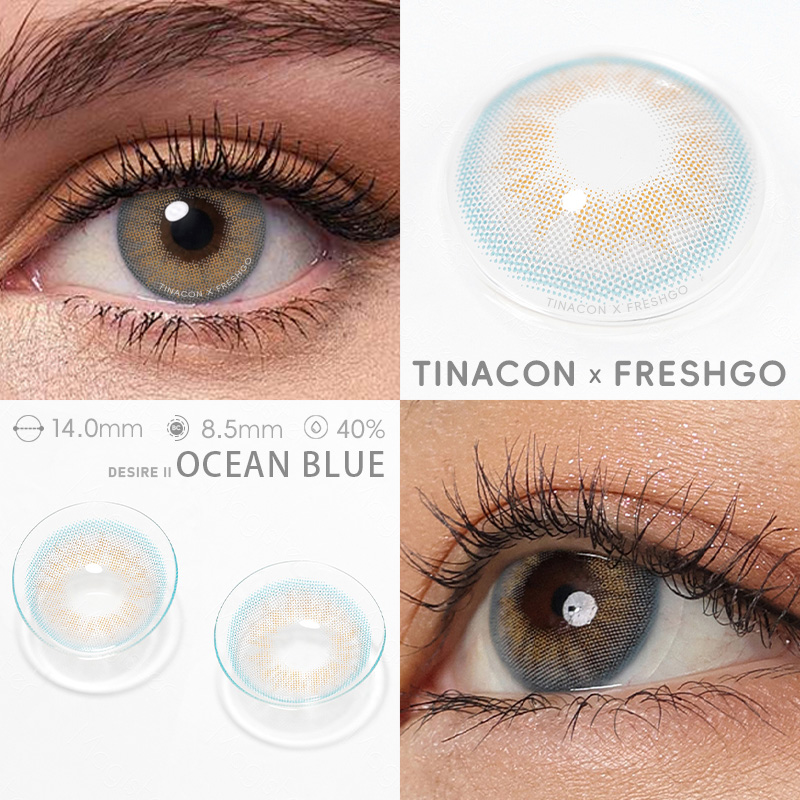 【US Fast Send】Magister  Desire II Ocean Blue 14.0mm  Yearly Natural Watery Soft Colored Contact Lens