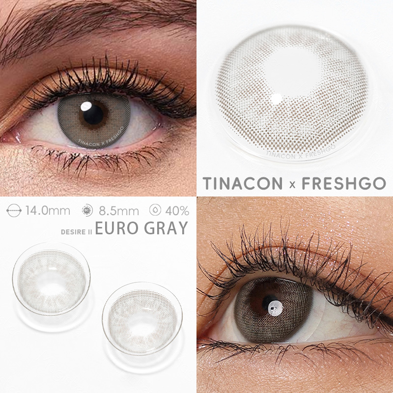 【US Fast Send】Magister  Desire II Euro Gray 14.0mm  Yearly Natural Watery Soft Colored Contact Lens