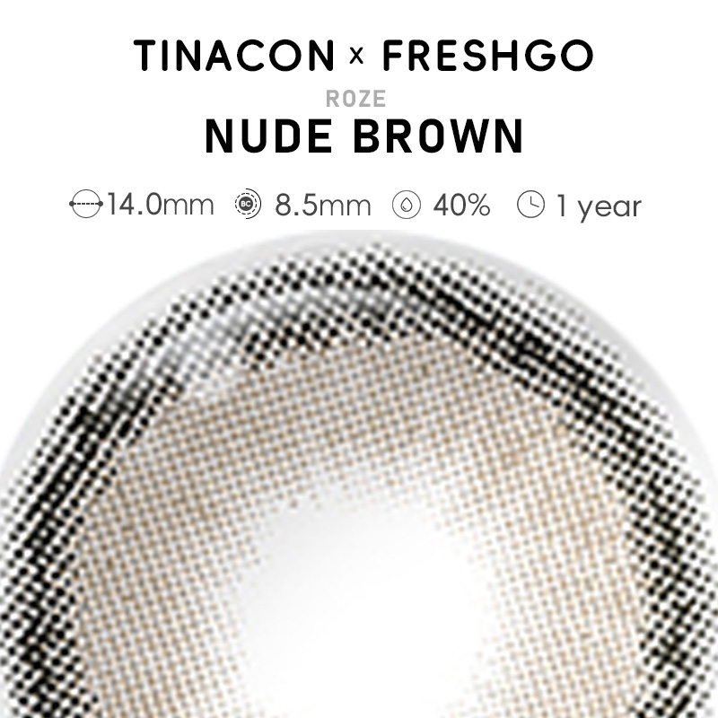 【US Fast Send】Magister  Roze  Nude Brown 14.0mm  Yearly Natural Watery Soft Colored Contact Lens