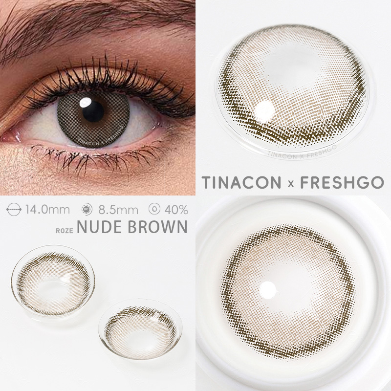 【US Fast Send】Magister  Roze  Nude Brown 14.0mm  Yearly Natural Watery Soft Colored Contact Lens