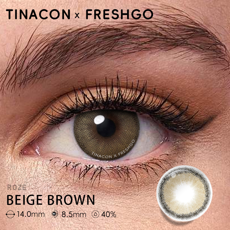 【US Fast Send】Magister  Roze  Beige Brown 14.0mm  Yearly Natural Watery Soft Colored Contact Lens