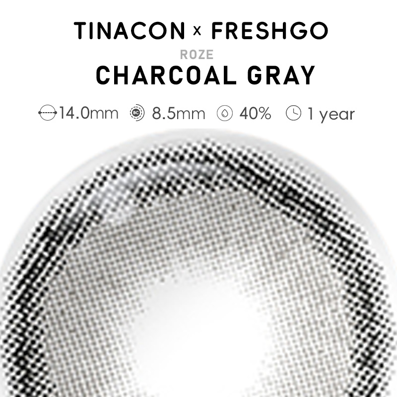 【US Fast Send】Magister  Roze  Charcoal Gray 14.0mm  Yearly Natural Watery Soft Colored Contact Lens
