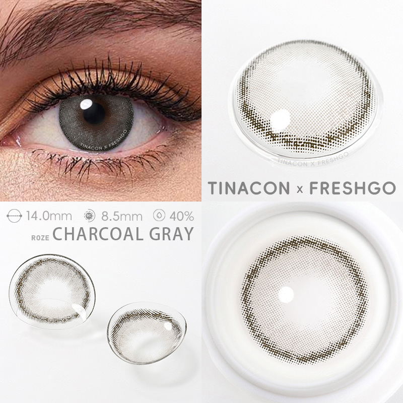 【US Fast Send】Magister  Roze  Charcoal Gray 14.0mm  Yearly Natural Watery Soft Colored Contact Lens
