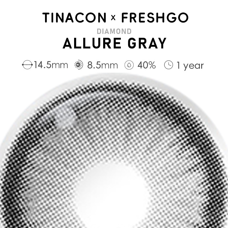 【US Fast Send】Magister  Diamond Allure Gray 14.5mm  Yearly Natural Watery Soft Colored Contact Lens