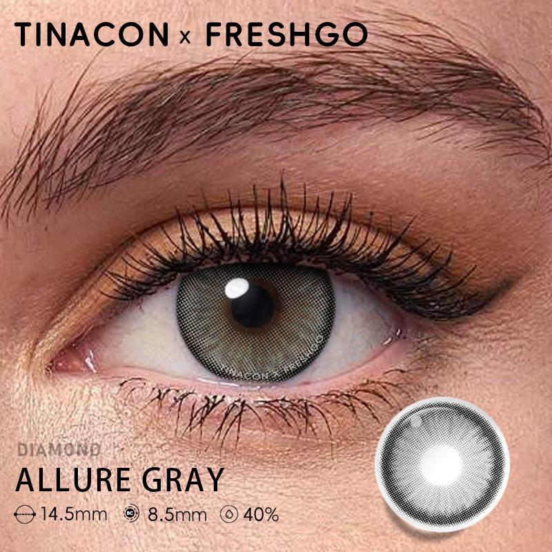 【US Fast Send】Magister  Diamond Allure Gray 14.5mm  Yearly Natural Watery Soft Colored Contact Lens