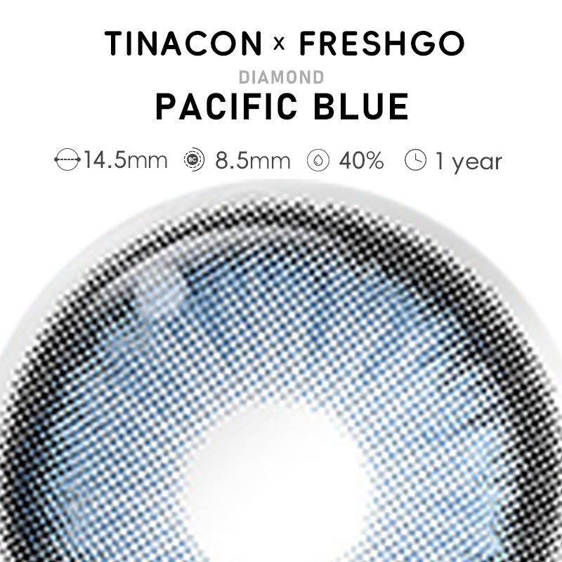 【US Fast Send】Magister  Diamond Pacific Blue 14.5mm  Yearly Natural Watery Soft Colored Contact Lens