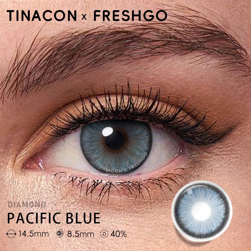 【US Fast Send】Magister  Diamond Pacific Blue 14.5mm  Yearly Natural Watery Soft Colored Contact Lens