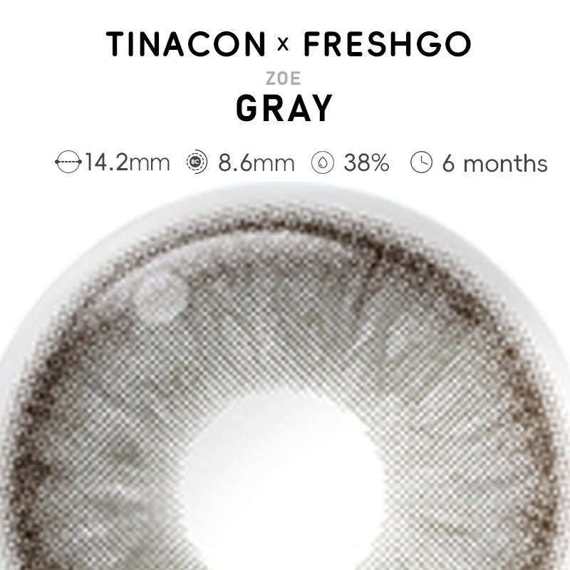 【US Fast Send】Magister  Zoe Gray  14.2mm  Yearly Natural Watery Soft Colored Contact Lens