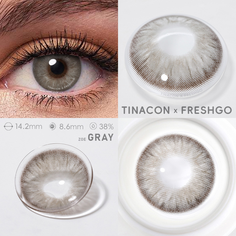 【US Fast Send】Magister  Zoe Gray  14.2mm  Yearly Natural Watery Soft Colored Contact Lens