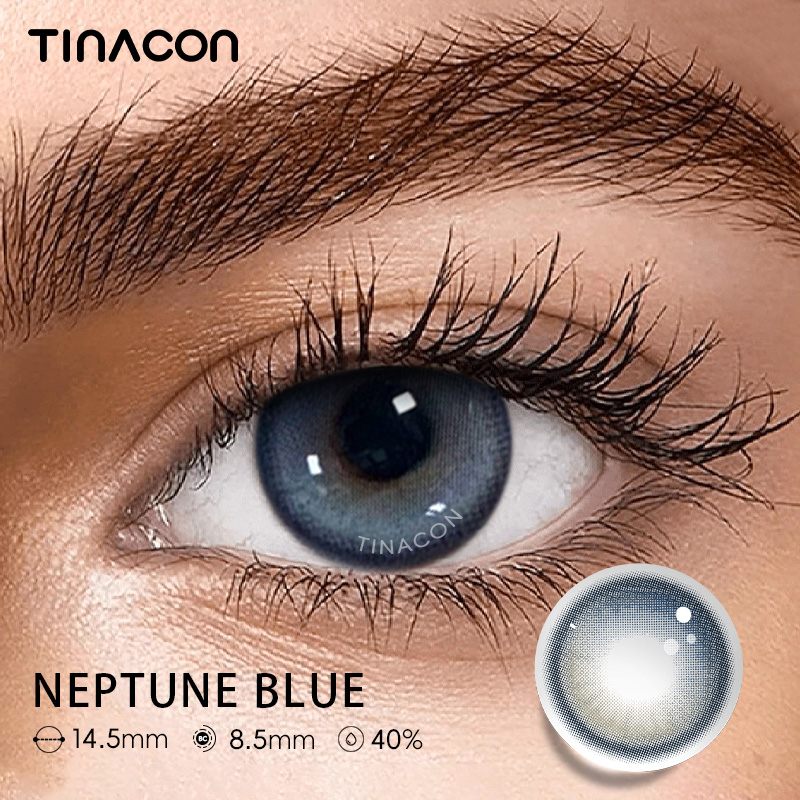 【TiNACON】Neptune Blue 14.5mm Daily Watery Soft Contact Lens 2024 New Arrival