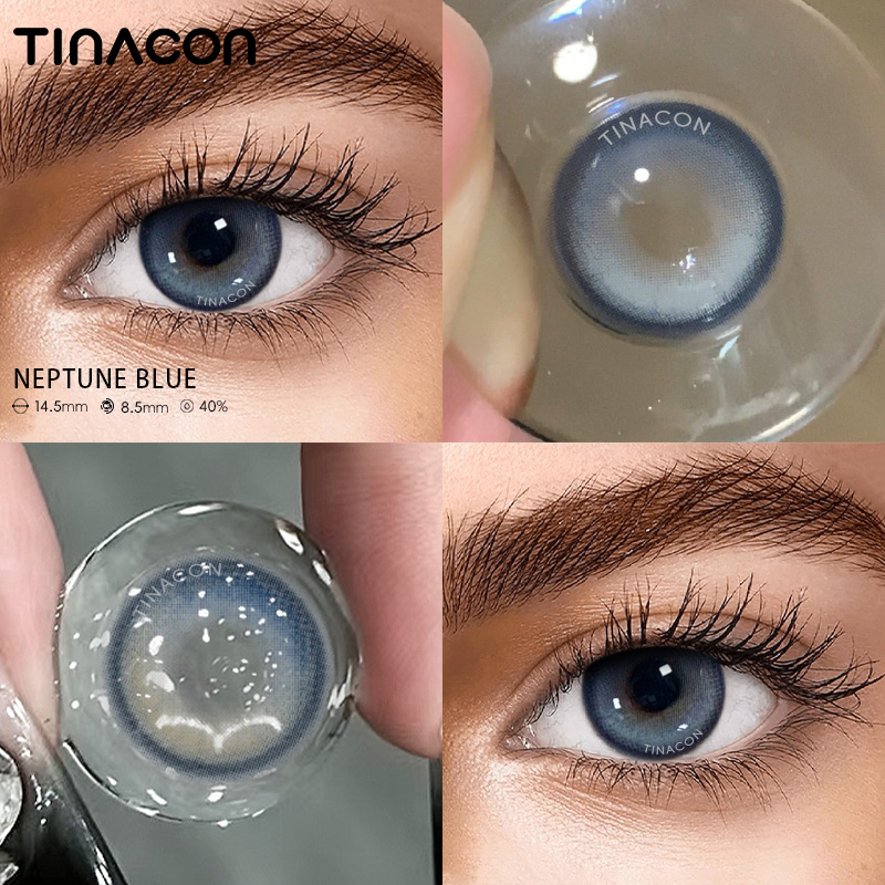 【TiNACON】Neptune Blue 14.5mm Daily Watery Soft Contact Lens 2024 New Arrival