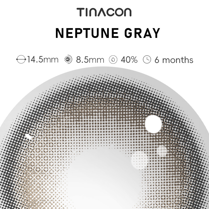 【TiNACON】Neptune Gray 14.5mm Daily Watery Soft Contact Lens 2024 New Arrival