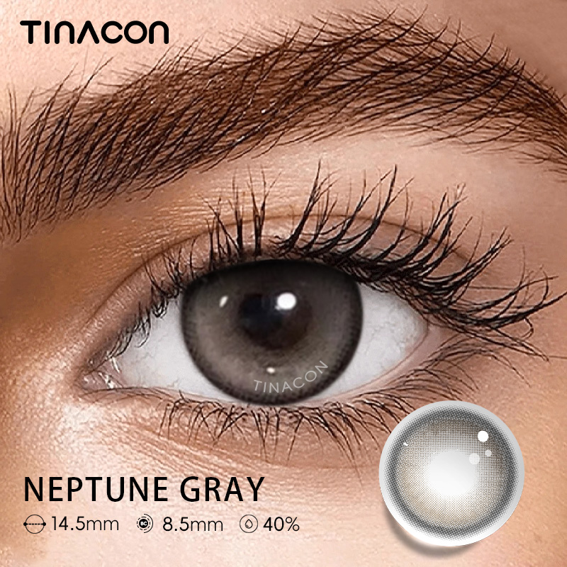 【TiNACON】Neptune Gray 14.5mm Daily Watery Soft Contact Lens 2024 New Arrival